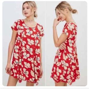Urban outfitters Silence + Noise Red Floral Witchy Swing Dress